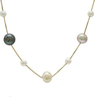 Tasaki Pearl Station Necklace K18YG Yellow Gold