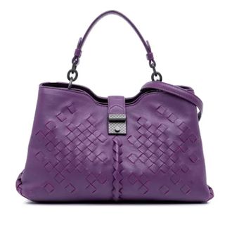 Bottega Veneta Pre-owned Handbags, female, Purple, Size: ONE SIZE Pre-owned Satchel