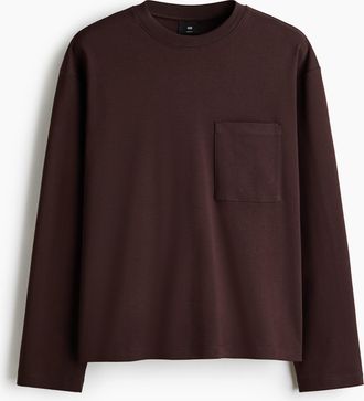 H&M Langarmshirt aus Jersey in Loose Fit - Brown
