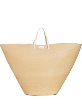 Giambattista Valli logo-patch tote bag - women - Viscose/Cotton/Calf Leather - One Size - Neutrals