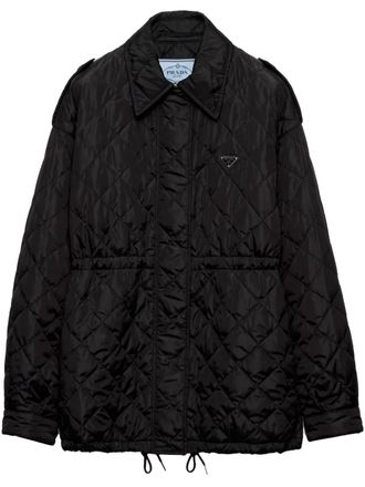 Prada Re-Nylon blouson jacket - women - Recycled Polyamide/Recycled Polyamide - 38 - Black