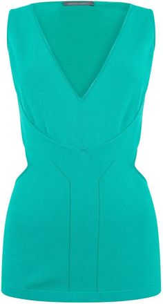 Alberta Ferretti Tanktop van gebreide stof - Dames - Tops zonder mouwen - Blauw - L - Tops