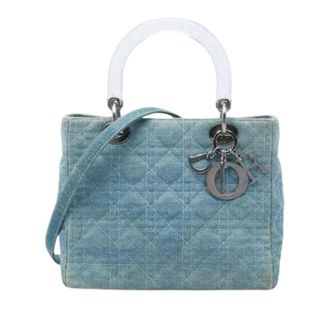 Dior Pre-owned Lady Satchel - Dames - Pre-owned - Blauw - Maat: ONE Size Denim