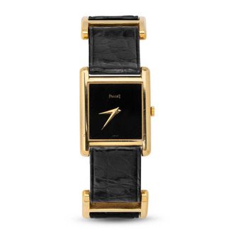 Piaget Pre-owned Piaget Tank Black Dial Ladies Watch 90802 D