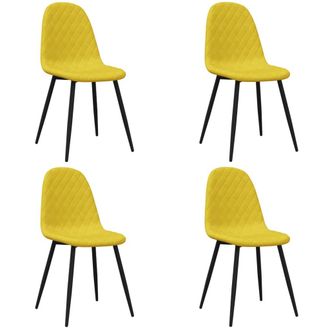 vidaXL Sillas De Comedor 4 Uds Terciopelo Amarillo Mostaza Vidaxl