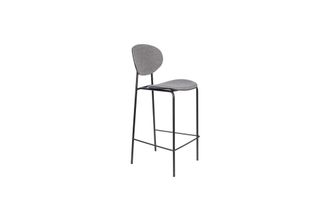 White Label Silla de bar de tela gris
