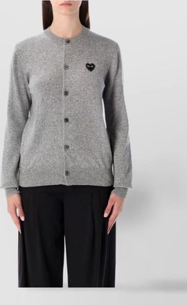 Comme Des Garçons crystal heart cardigan round collar
