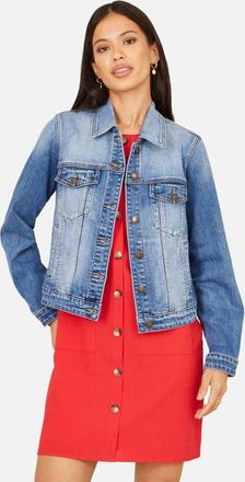 Yumi Stretch Washed Denim Jacket in Blue at Nordstrom, Size 14
