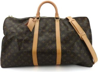 Louis Vuitton Tweedehands Canvas Louis Vuitton tassen - Dames - Vintage Weekendtas - Bruin - ONE Size - Vintage