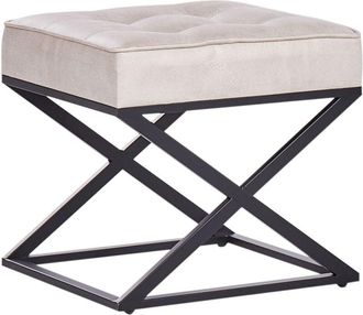 Beliani Footstool MURDO Faux Leather Beige
