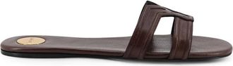 Saint Laurent Mabrouka Slides - Dames - Sandalen - Bruin - 38 EU - Leer - Schoenen