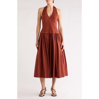 A.L.C. Nora Halter Dress in Dark Bosco at Nordstrom Rack, Size 12