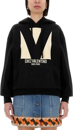 Valentino Garavani Cotton Hoodie With Print-Donna