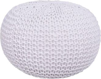 Wanderlust Deco Puff de algod&oacute;n trenzado blanco 38x38x30