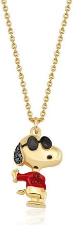 Crislu x Peanuts Joe Cool Pendant Necklace in 18Kt Yellow Gold /Clear Stone at Nordstrom, Size 16