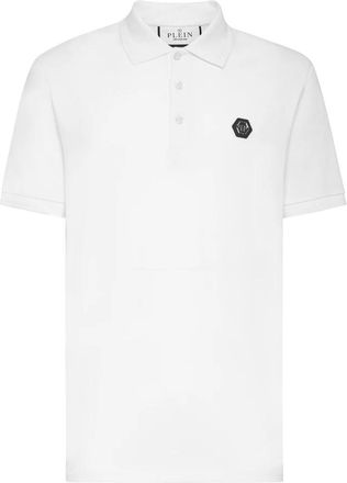 Philipp Plein Slim Fit Polo Shirt SS Baroque Skull - Heren - Polos - Wit - 3XL - Katoen - Tops