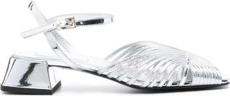 Suzanne Rae 70s 40mm leather sandals - women - Calf Leather/Calf Leather/Calf Leather/Rubber - 37 - Silver