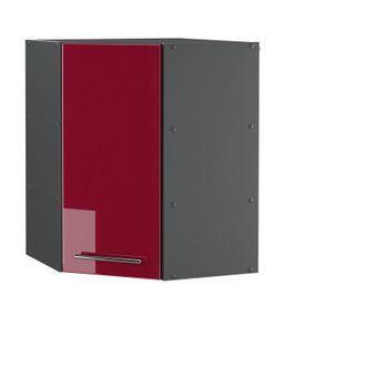 Vicco Armario Colgante De Esquina Fame-line, Rojo Burdeos Alto Brillo, 57 Cm