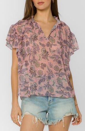 Velvet Heart Sahara Flutter Sleeve Top in Kawaii Bloom at Nordstrom Rack, Size X-Small