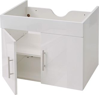 Hhg [nunca Usado] Mueble Bajo Lavabo Hhg-236, Mueble Bajo Lavabo Muebles De Ba&ntilde;o, Mvg Alto Brillo 60cm, Blanco