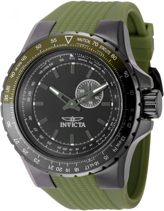Invicta Aviator Quartz Black Dial Mens Watch 49733