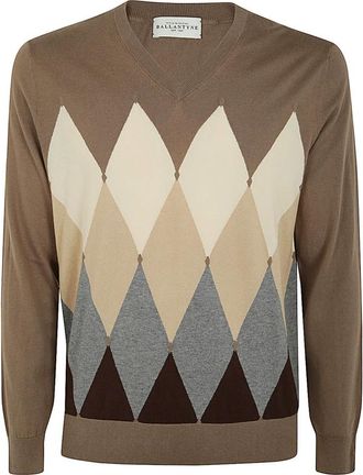 Ballantyne V-neck Truien - Heren - V-hals truien - Veelkleurig - 2XL - Katoen - Truien & Vesten