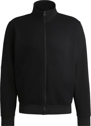 BOSS Sweater met rits - Zwart