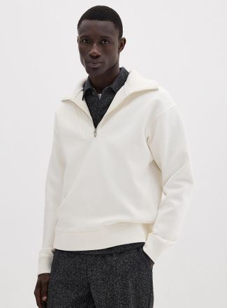 Le 31 Mens Zipped tunnel-collar sweatshirt