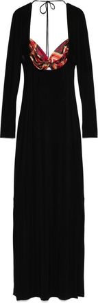 Marine Serre Scarf-Detailing Maxi Dress - Womens - Silk