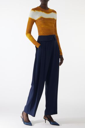 Jason Wu pleat front pants with foldover waistband