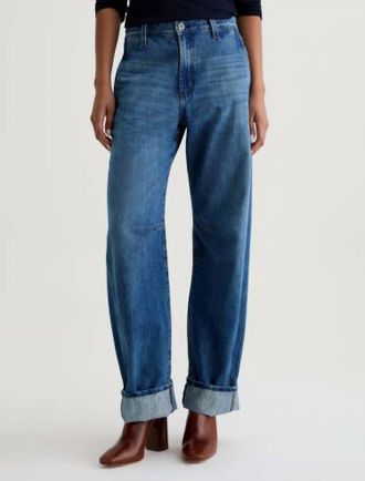 AG - Adriano Goldschmied Mercer Cuffed High-Rise Barrel Jean In Nouveau