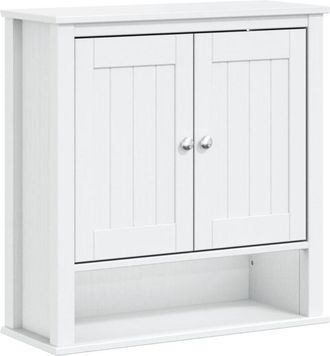 vidaXL Bathroom Wall Cabinet BERG White 69.5x27x71.5 cm Solid Wood vidaXL