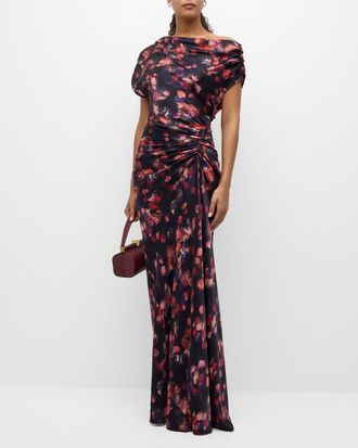 A.L.C. Draped Satin Poppy Gown