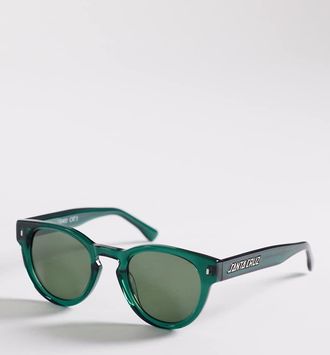 Santa Cruz Watson - Occhiali da sole verdi con montatura rotonda-Nero