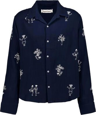 Baziszt Riot Shirt - Heren - Casual Overhemden - Blauw - L - Overhemden
