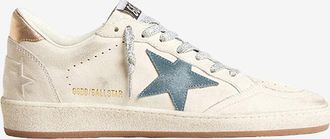 Golden Goose Niedrige Nappaledersneakers mit Metallic-Leder Ballstar