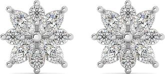 Pompeii3 1/2Ct Marquise Star Diamond Earrings 14k Gold Earrings Lab Grown