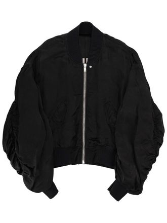 Rick Owens Neutrals Bucket Flight Puffed Cupro Bomber Jacket