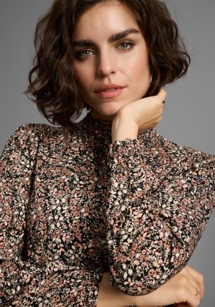 Laura Scott Longsleeve LAURA SCOTT, Damen, Gr. 40, rosa (rosa, gebl&uuml;mt), Jersey, Obermaterial: 95% Viskose, 5% Elasthan, bedruckt, gebl&uuml;mt, gemustert, mehrfarbig,