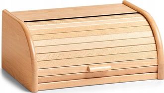 ZELLER Caja Para Pan De Madera De Haya Marr&oacute;n Dise&ntilde;o Moderno
