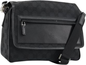 Gucci Pre-owned Canvas Cross Body Bag - Dames - Vintage Schoudertas - Zwart - ONE Size - Vintage