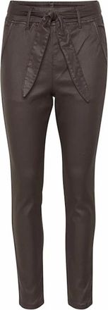 Cream Leren Broeken - Dames - Slim Fit Broeken - Bruin - XL - Leer - Broeken