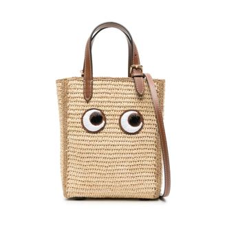 Anya Hindmarch Handbags, female, Beige, Size: ONE SIZE Raffia Eyes Cross-body