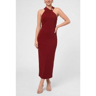 Rachel Roy Harris Halter Maxi Dress in Dark Red at Nordstrom, Size Xx-Large