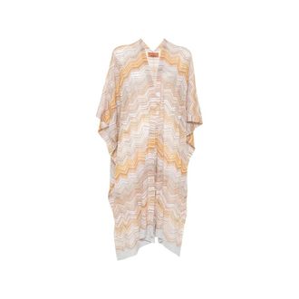 Missoni Beachwear, female, Multicolor, Size: ONE SIZE Knit cape with chevron pattern