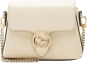 Gucci Beige Leather Interlocking G Small Crossbody (Authentic Pre-Loved)