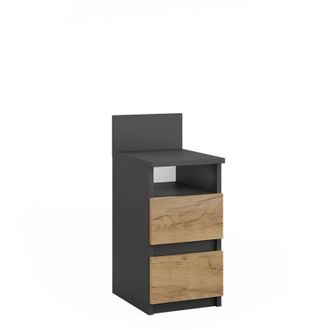 Vicco Monty, Antracita/roble Dorado, 25 X 59.1 Cm Con 2 Cajones