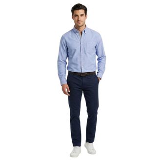 HUGO BOSS Heren-Oxfordoverhemd met normale pasvorm en knoopsluiting (Blauw)