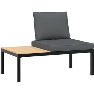 vidaXL Banco De Jard&iacute;n Con Cojines Aluminio Negro Vidaxl