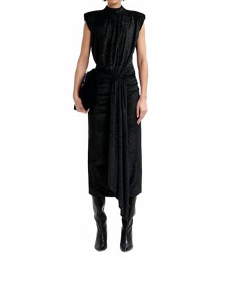 Essentiel Inche Velvet Jersey Dress In Black